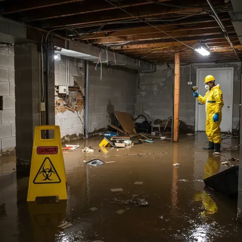 Flooded Basement Electrical Hazard in Lakeland, TN Property